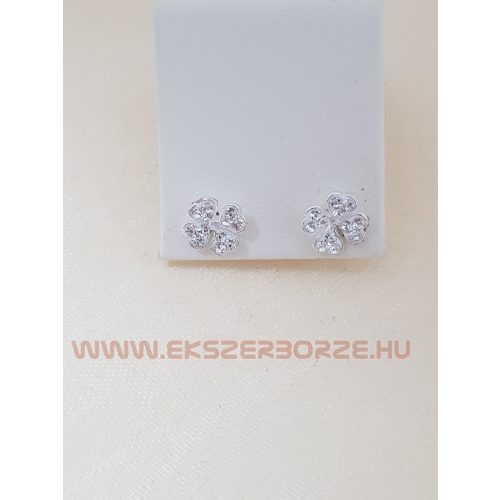 Swarovski kristályos ezüst szerencse herelevél fülbevaló