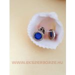 Ezüst fülbevaló cirkónia kövekkel és opállal