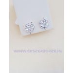 Swarovski kristályos ezüst fülbevaló-herelevél alakú