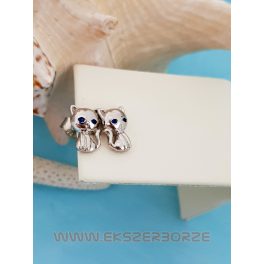 Bedugós cicás  ezüst fülbevaló