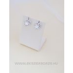 Swarovski kristályos ezüst fülbevaló-szív alakú