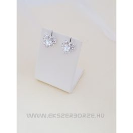 Swarovski kristályos ezüst fülbevaló-szív alakú