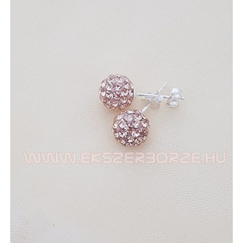 Swarovski kristályos ezüst fülbevaló-pezsgő színű
