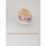Swarovski kristályos ezüst fülbevaló orgonalila