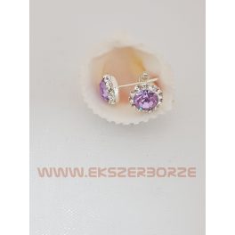 Swarovski kristályos ezüst fülbevaló orgonalila