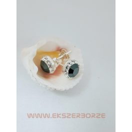 Antracid szürke Swarovski kristályos ezüst fülbevaló