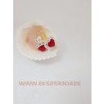 Swarovski kristályos ezüst fülbevaló-szív alakú