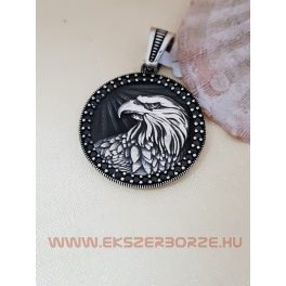 Ezüst  antikolt sasfejes medál