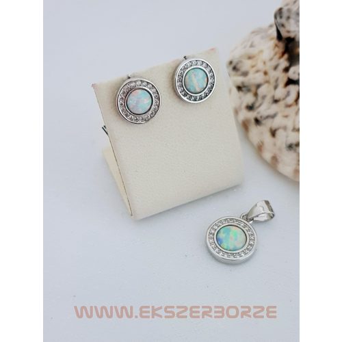 Tűzopál szett cirkónia kövekkel