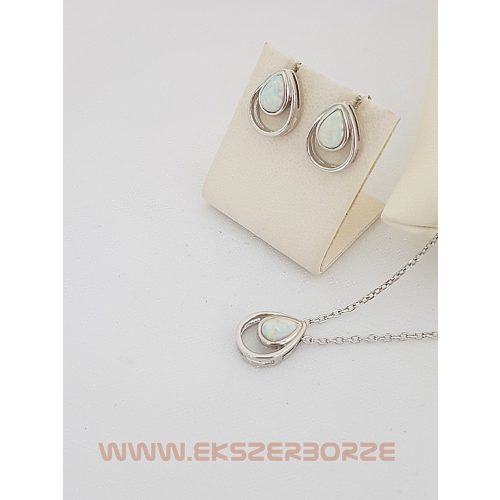 Ezüst opál köves ékszer szett