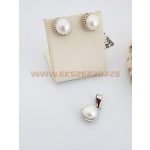 Igazgyöngyös fülbevaló-medál szett