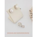 Igazgyöngyös fülbevaló-medál szett