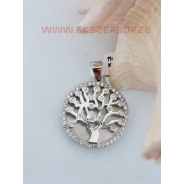 Ezüst életfa medál kagylóhéjjal