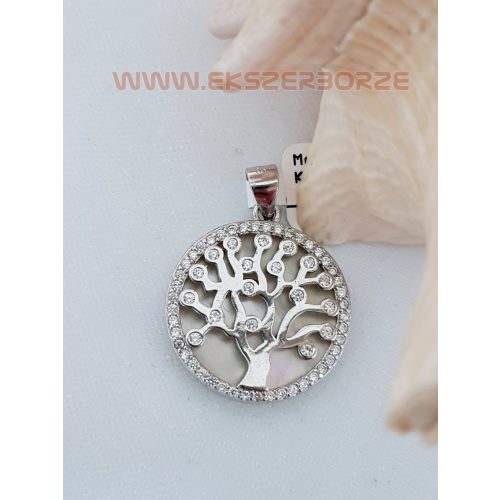 Ezüst életfa medál kagylóhéjjal