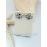 Ezüst köves fülbevaló-méhecske