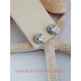 Köves ezüst szív füli