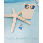 Opál betétes  fülbevaló-medál szett