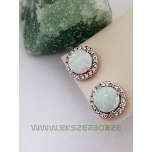 Opálköves ezüst fülbevaló-medál