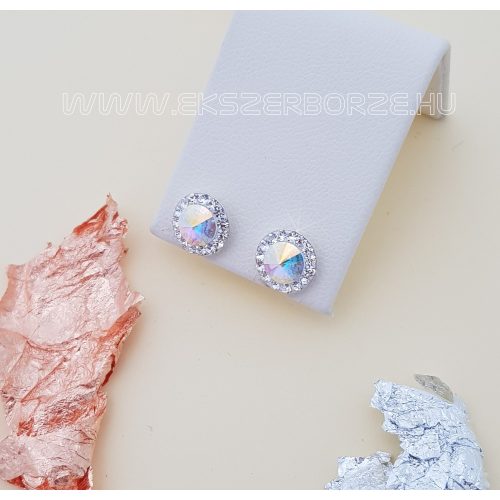 Swarovski-kristályos ezüst fülbevaló