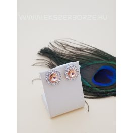 Swarovski kristályos ezüst fülbevaló-pezsgő színű