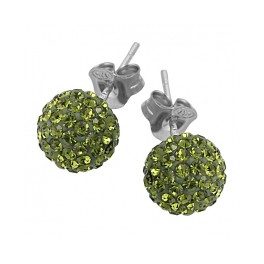 Olívazöld Swarovski kristályos fülbevaló