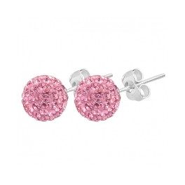 Rózsaszín Swarovski kristályos fülbevaló