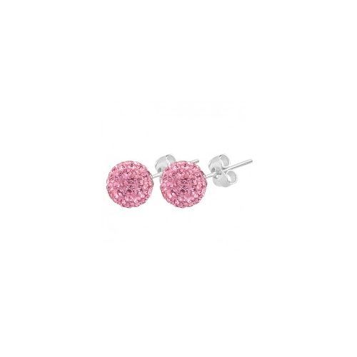 Rózsaszín Swarovski kristályos fülbevaló