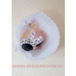 Ezüst  bedugós swarovszki köves fülbevaló