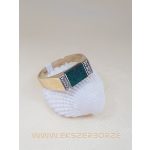 Cirkónia és malahit köves egyedi arany gyűrű