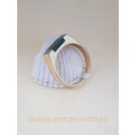 Cirkónia és malahit köves egyedi arany gyűrű