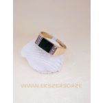 Cirkónia és malahit köves egyedi arany gyűrű