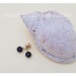 Bedugós fekete köves gömb arany fülbevaló