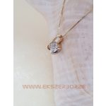 Fehér-sárga arany köves medál