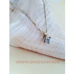 Fehér-sárga arany köves medál