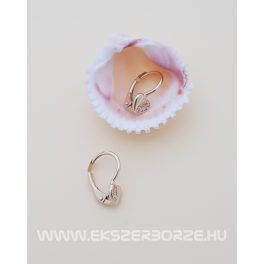   Szíves köves baba/kislány fülbevaló hagyományos kapoccsal