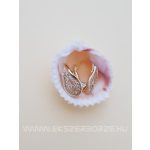 Tulipán alakú köves sárga arany fülbevaló 