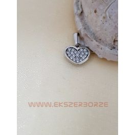 Fehérarany köves szív medál