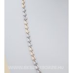 Fehér-sárga szíves arany nyaklánc-karlánc