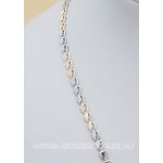 Fehér-sárga szíves arany nyaklánc-karlánc