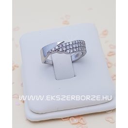 Köves  női fehér arany gyűrű 