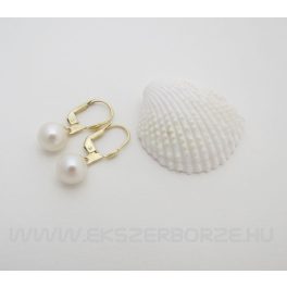 Sósvizi tenyésztett gyöngyös fülbevaló