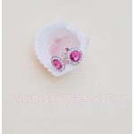Swarovski kristályos ezüst fülbevaló-rózsaszín