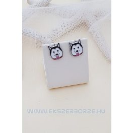 Bedugós szibériai husky fülbevaló