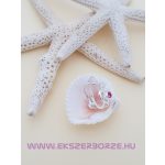 Rózsaszínköves szives fülbevaló