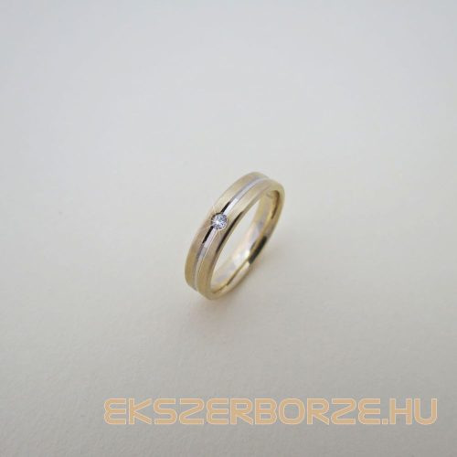 Fehér-sárga arany karikagyűrű