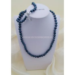 Sósvízi kékesfekete Akoya gyöngysor karlánccal